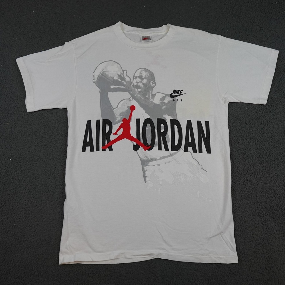 Vintage Nike Air Jordan Shirt Mens Large White Hare Jordan Bugs Bunny USA 1991